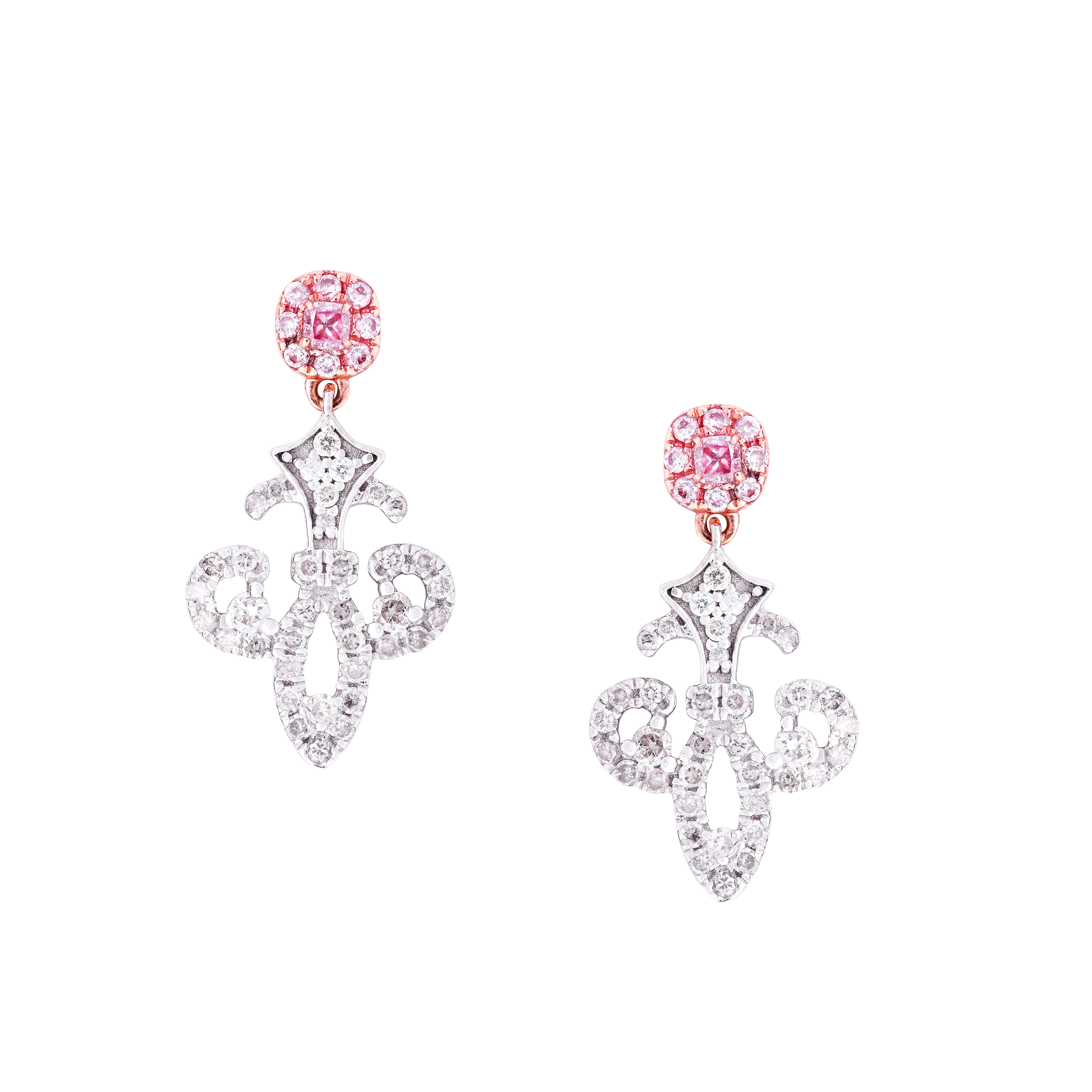 Fleur Pink Diamond Earrings